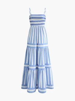 Clearance Printed backless pockets long dress Casual Dresses|Vacation Dresses