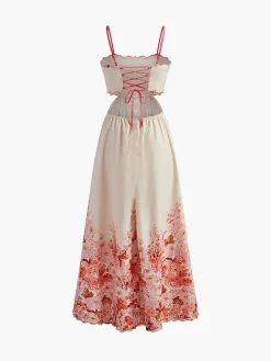 Best Printed Backless Spaghetti Strap Dress Dresses
