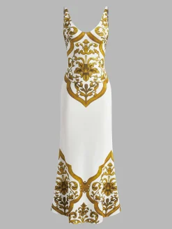 Online Printed Jersey Tank Long Dress Casual Dresses|Cocktail & Party Dresses