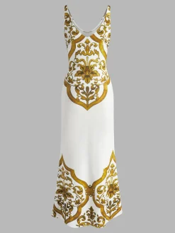 Online Printed Jersey Tank Long Dress Casual Dresses|Cocktail & Party Dresses