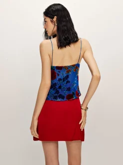Sale Printed Lace Up Cami Top Tank Tops & Camis|Matching Sets