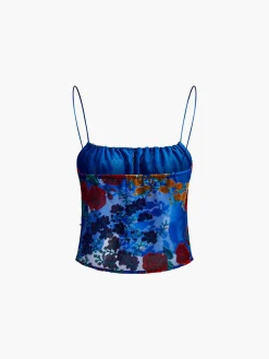Sale Printed Lace Up Cami Top Tank Tops & Camis|Matching Sets