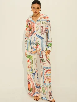 Printed Long Sleeve Pants Set Pants Sets|Matching Sets