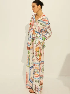 Printed Long Sleeve Pants Set Pants Sets|Matching Sets