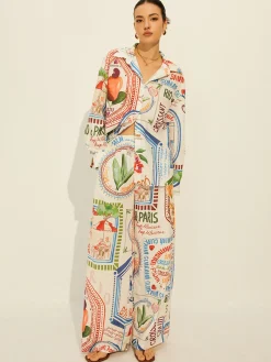Printed Long Sleeve Pants Set Pants Sets|Matching Sets