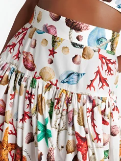 Printed Pleated Skirt Set Skirt Sets|Long Sleeve Sets