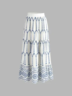 Online Printed Sleeveless Tie Back Skirt Set Skirt Sets|Long Sleeve Sets