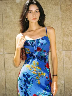 Hot Printed Spaghetti Strap Midi Dress Casual Dresses|Summer Dresses