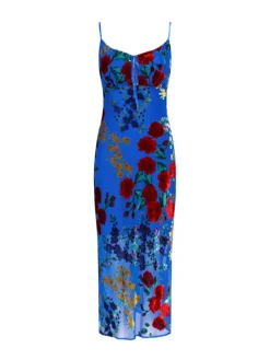 Hot Printed Spaghetti Strap Midi Dress Casual Dresses|Summer Dresses