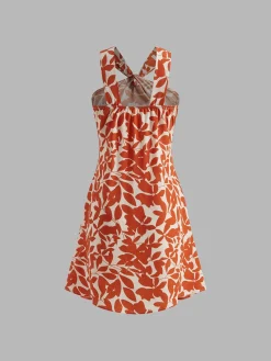 Online Printed Strap Short Dress Vacation Dresses|Summer Dresses