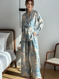 Clearance Printed Tie Up Pants Set Pants Sets|Matching Sets