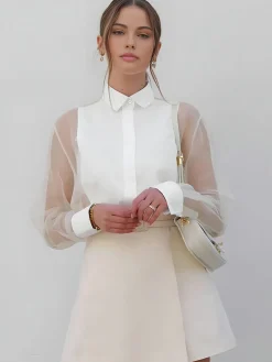 Best Puff Sleeve Organza Shirt Blouses & Shirts|Tops
