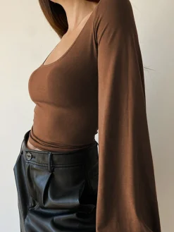 Puff Sleeve Square Neck Blouse Sweater Tops|Blouses & Shirts