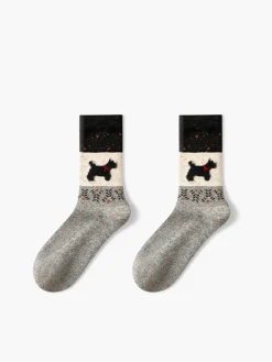 New Puppy Pattern Wool Socks Socks & Tights|Accessories