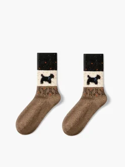 New Puppy Pattern Wool Socks Socks & Tights|Accessories
