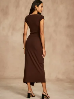 Discount Pure Cotton Cap Sleeve Draped Dress Casual Dresses|Summer Dresses