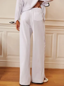 Sale Pure Cotton Contrast Trim Cozy Pants Long Sleeve Sets|Pants