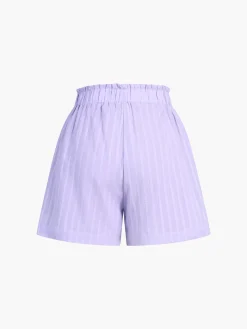 New Pure Cotton Pinstripe Long-Sleeve Shorts Set Shorts Sets|Shorts