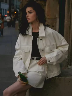 Hot Pure Cotton Polo Jacket Outerwear|Jackets