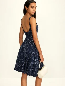 Online Pure Cotton Printed Breasted Dress Vacation Dresses|Summer Dresses