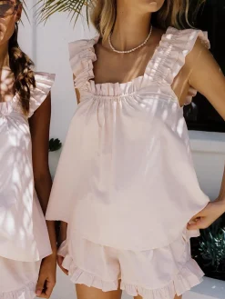 Pure Cotton Ruffle Shorts Set Shorts Sets|Shorts