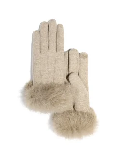 Clearance Rabbit Fur Wrist Cashmere Gloves Accessories