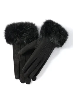 Clearance Rabbit Fur Wrist Cashmere Gloves Accessories