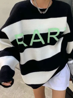 Discount Rare Oversized Stripe Sweater Sweater Tops|Sweaters & Cardigans