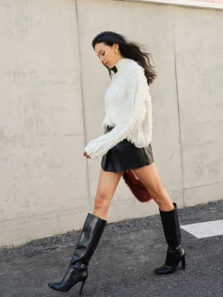 Discount Raw Hem Turtleneck Sweater Sweater Tops|Sweaters & Cardigans