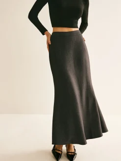 New Regular Fit Back Split Skit Skirts|Bottoms