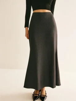 New Regular Fit Back Split Skit Skirts|Bottoms