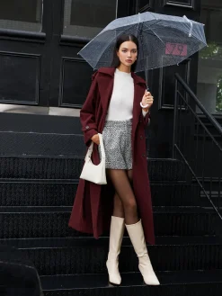 Best Regular Tweed Long Coat Outerwear|Coats