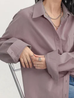 Discount Relaxed Oversized Cotton Shirt Blouses & Shirts|Tops