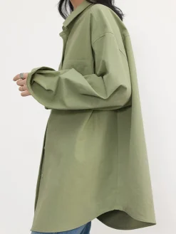 Discount Relaxed Oversized Cotton Shirt Blouses & Shirts|Tops