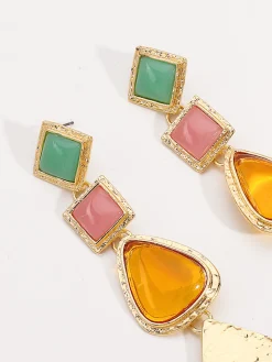 Discount Resin Geometric Drop Earrings Earrings|Accessories