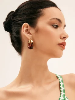 Resin Hoop Earrings Earrings|Accessories