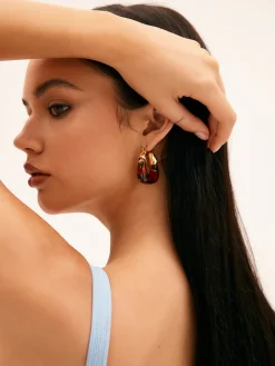 Resin Hoop Earrings Earrings|Accessories