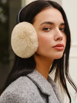 Hot Retractable Rabbit Fur Earmuffs Hair Claws & Hats|Accessories