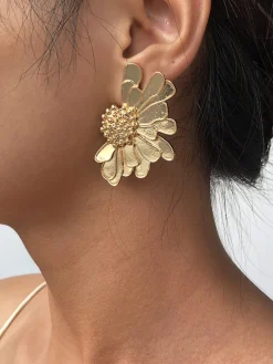 Hot Retro Alloy Flower Earrings Earrings|Accessories