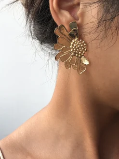 Hot Retro Alloy Flower Earrings Earrings|Accessories