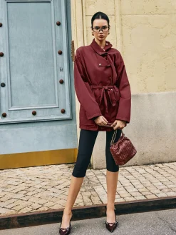Outlet Retro Asymmetrical Belted Trench Coat Outerwear|Coats