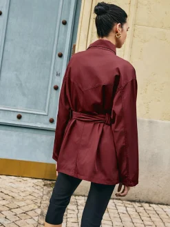 Outlet Retro Asymmetrical Belted Trench Coat Outerwear|Coats