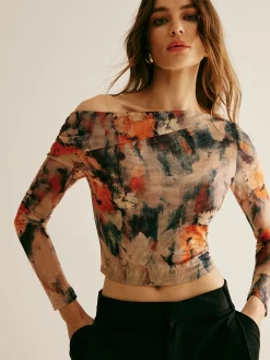 Hot Retro Asymmetrical Collar Crop Blouse Crop Tops|Blouses & Shirts