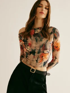 Hot Retro Asymmetrical Collar Crop Blouse Crop Tops|Blouses & Shirts