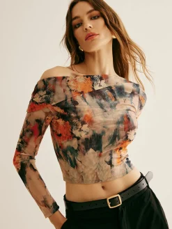 Hot Retro Asymmetrical Collar Crop Blouse Crop Tops|Blouses & Shirts