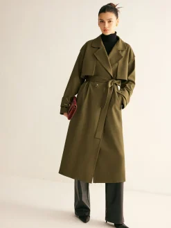 Hot Retro Belted Long Trench Coat Outerwear|Coats