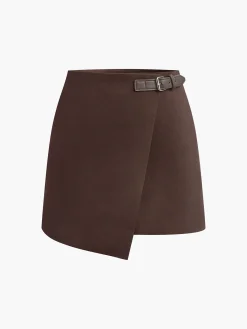 Online Retro Belted Zipper Skirt Skirts|Matching Sets