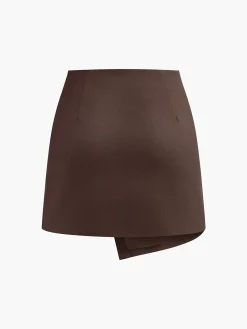 Online Retro Belted Zipper Skirt Skirts|Matching Sets