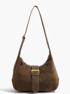 New Retro Buckle & Zipper Crescent Bag Bags|Accessories