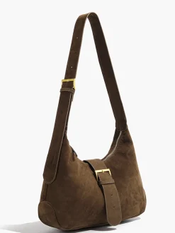 New Retro Buckle & Zipper Crescent Bag Bags|Accessories
